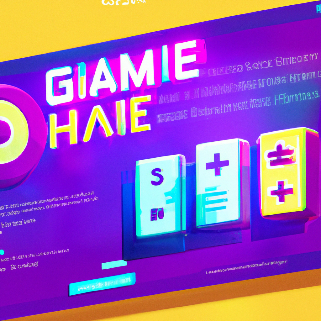 Screenshot: neon arena scoreboard and HUD